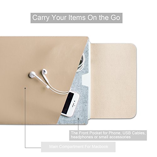 WALNEW Schlanke Leder MacBook Air 13 Zoll H  lle  MacBook Schutzh  lle  H  lle  Case  Cover  MacBook Pro Retina 13 Zoll H  lle mit Zwei-Taschen-Design