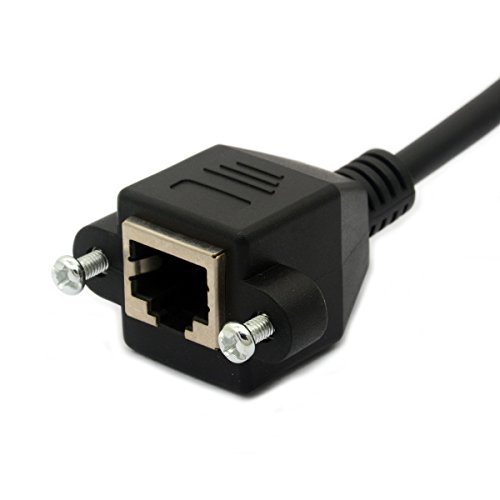 1 m RJ45 Ethernet Verlängerung Kabel Cat 5e/5 CAT 6 STECKER AUF BUCHSE geschirmt Schraube Panel Mount Internet LAN Netzwerk führen - 3
