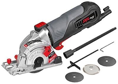 Skil 5330AA Mini Scie Circulaire Plongeante (600W, Profondeur de Coupe: 28,5 mm, Raccord pour Aspirateur, Guide Parallèle, 3 Lames)