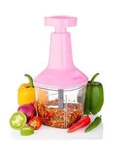 IGD Push Chopper 1100ml Steel 6 Blades Plastic Material Vegetable Chopper Pack of 1 Multicolor