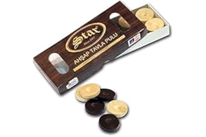 BEKAN Backgammon Dame Mühle Spielsteine Steine TAVLA Tasi Pulu 30 Stück Holz Kunststoff Acryl (Holz Nr. 4 3,6CM)