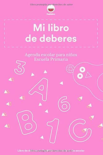 PepMelon - Mi libro de deberes - Agenda escolar para niños - Escuela primaria - Rosa: Libro de deberes para todo el año escolar - 100 páginas, semana ... horario, seguimiento de las calificaciones