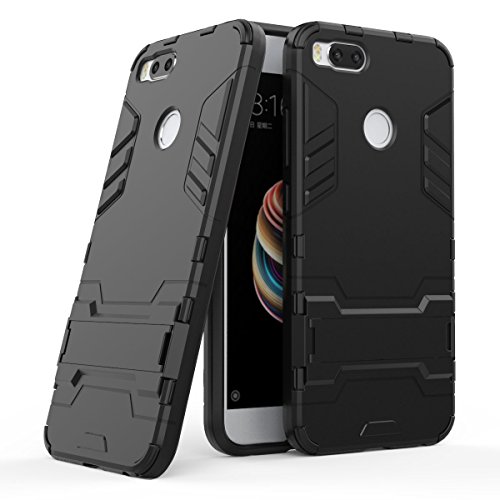 XiaoMi Mi 5X Funda  SMTR Ultra Silm H  brida Rugged Armor Case Choque Absorci  n Protecci  n Dual Layer Bumper Carcasa con pata de Cabra para XiaoMi Mi 5X  Negro