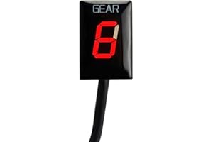 YUREFAX Ganganzeiger for Suzuki, for GSF600 Bandit GSF650 DL650 Vstrom gsx1300R k1 K2 K3 Ganganzeigeanzeige 1-6 Geschwindigkeit Motorradzubehör(Red)