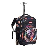 ★ Alta calidad: nuestra mochila escolar adopta material de poliéster grueso y de alta calidad, que es duradero, a prueba de salpicaduras y resistente al agua. El carro está hecho de polipropileno de alta calidad, resistente a la corrosión. Puede usar la mochila con el carrito juntos o simplemente usarla por separado.