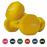 Se pueden lavar. Tunturi Classic - Mancuernas (Vinilo) Amarillo Amarillo Talla:1,5 kg