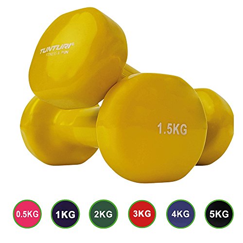 Tunturi Classic - Mancuernas (Vinilo) Amarillo Amarillo Talla:1,5 kg