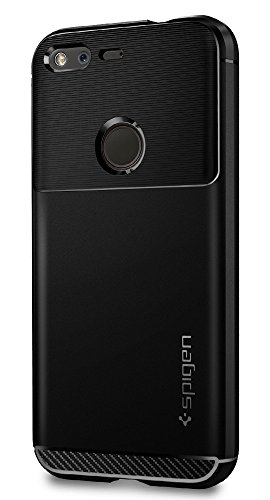 Google Pixel HÃ¼lle, SpigenÂ® [Rugged Armor] Elastisch [Schwarz] Ultimative Schutz vor StÃ¼rzen und StÃ¶ÃŸen - [Karbon Look] SchutzhÃ¼lle fÃ¼r Google Pixel Case, Google Pixel Cover, Google Pixel 2016, Google Pixel 5.0
