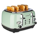 Nostalgie-röststation für Toast, Brot, Brötchen - doppel-schlitz-toaster mit aufwärmstufe, die nicht bräunt