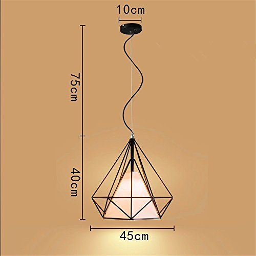 Preisvergleich Produktbild illumination KD Eisen diamant kronleuchter kreative Nordic restaurant wohnzimmer persönlichkeit bar einfache moderne kopf, schwarz verstellbare hängelänge 750mm durchmesser 450mm