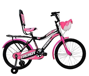 Actino Trendy 20T Kids Bike for Girls (7-10 Years Age Group) , 16 Inches Steel Frame , Linear Pull Brakes , Rigid Suspension - Pink