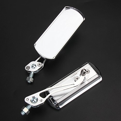 Preisvergleich Produktbild Aluminium-Legierung Lenker montiert Widen Fahrrad Spiegel, Ecrazybaby888 360-Grad drehbar Radfahren Fahrrad Motorrad Rückspiegel, 125 x 50mm flexiblen reflektierenden flachen Spiegel, fit für 2,2 ~ 2,4cm Lenker (Silber)