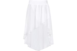 MSemis Enfant Fille Jupe de Ballet Danse Asymétrique Jupe de Patinage Artistique Jupette Danse Classique Latine Salsa Jazz Rumba Robe de Sport Dancewear 2-16 Ans