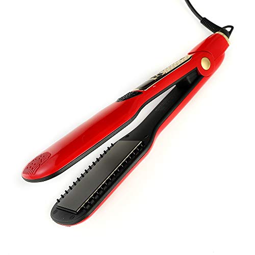 Nulijianchi2 Hair Straightener Ceramic Electric Splint Wet And Dry Dual-Purpose Perm Multi-Function Straight Clip Hair Curler  Red