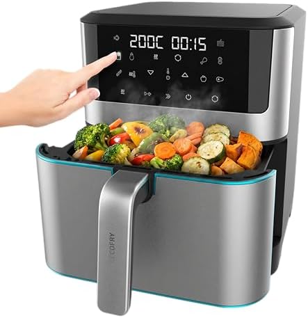 Cecotec Friggitrice ad Aria senza Olio da 8 L Cecofry Supreme 8000 Hot. 1800 W, Pannello Touch, 30-200 °C, 10 Menu Preimpostati, Pre-heat, Finiture in Acciaio Inossidabile