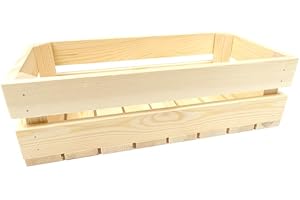 GENERISCH Cajón de madera para vino, fruta, hortalizas, caja de almacenamiento de madera estilo vintage, decoración para exterior e interior, caja de madera de 40 x 20 x 12 cm