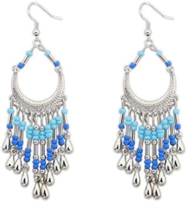 GYJIN European Style Bohemian Fashion Crescent Earrings , blue , one size