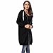 Produktbild Trenchcoat,Dasongff Frauen Warm Zipper Open Hoodies Sweatshirt Lange Mantel Jacke Tops Outwear übergangsjacke damen (2XL, Schwarz)
