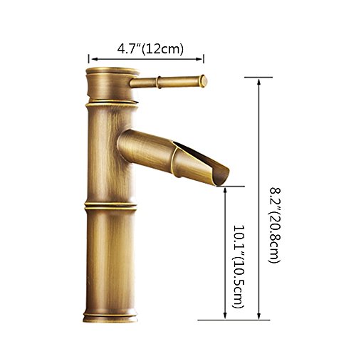 Vejaoo Bambushahn-klassischer Bambus-heißer und kalter Hahn-europäischer Retro- Bassin-Hahn Taipen Wasser-Drache - 6