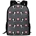 Produktbild HOJJP Mochila escolar Grey Boston Terrier Love Hearts Unisex College Bag Fits up Laptop Casual Rucksack Waterproof School Backpack Daypacks