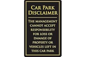 RIFOSA 12"x8" Car Park Disclaimer Metal Sign Car Park No Liability Notice Park At Owners Risk Sign