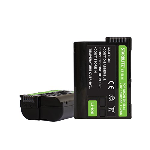 Starblitz SB-EL15 Batterie Rechargeable pour Nikon EN-EL15 Noir
