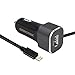 Price comparison product image ENNOTEK Dual Car Charger (2 x 2.4A) with 1 m Built-in Lightning Cable and USB Port for iPhone 6/6s/7/8/XR/XS/Max/Plus, iPad mini 4/3, other Mobile Phones and Tablets