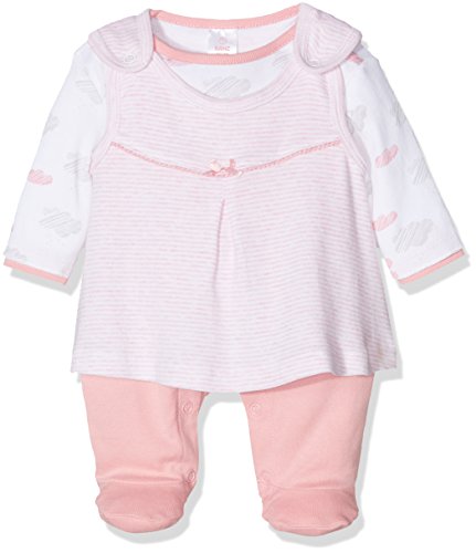 Kanz Girl's Strampler + T-Shirt 1/1 Arm Footies, Rosa (carmine rose melange 8185), 56