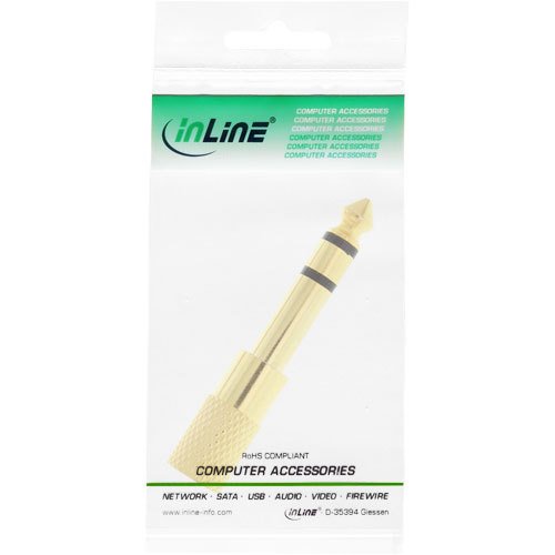 Audio Adapter, 6,3mm Klinke Stecker an 3,5mm Klinke Buchse, Stereo, gold – 4 Stück - 2