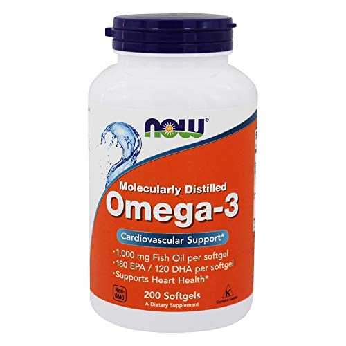 Now Foods - OMEGA 3 MD 1000mg - Aceite de Pescado destilado molecularmente, 200 softgels