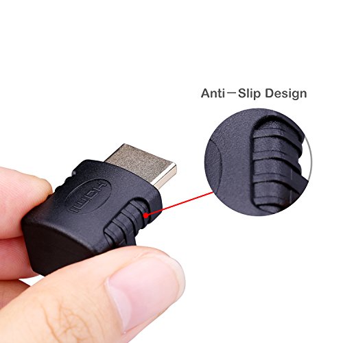 HOOMIL HDMI Adapter, 90 Grad Winkel High Speed HDMI Stecker auf HDMI Buchse Adapter – Schwarz (2 Stück) - 3