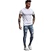 Produktbild Jeans HerrenBinggong Stretchy Ripped Skinny Biker Jeans für Herren Stretch Destroyed Taped Slim Fit Denim Hosen Loch Jeans S-4XL (Hellblau, M)