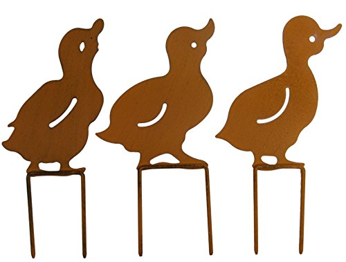 khevga Gartenstecker Rost Tiere Enten 4er Set - 4