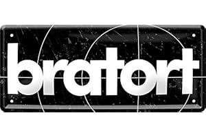 ‎SCHILDERKREIS24 schilderkreis24 – Blechschild Lustiger Spruch “Bratort“ Deko Schild Metallschild BBQ Grill Geschenkidee Witziges Geschenk Geburtstag Weihnachten für Garten Terrasse Balkon Küche 28x12 cm