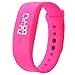 Produktbild Zolimx Damen Herren Sport Uhr Gummi LED Datum Armband Digital Armbanduhr (Hot Pink)