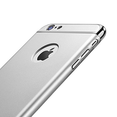 iPhone 6/6s Case,PRO-ELEC iPhone 6/6s Cover [Screen Protector Included] 3 in 1 Electroplate Metal Anti-Scratch Ultra Thin Case for iPhone 6/6s (4.7inch)- Silver