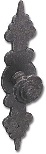 Furniture knob with shield knob-ø 27 mm, width 28 mm, height 120 mm, Iron black