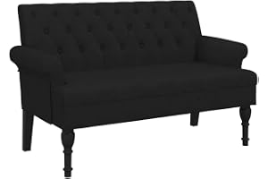 vidaXL Bänk med ryggstöd svart 120x62x75,5 cm tyg
