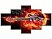 Produktbild Leinwand Bild Feuer Flamme Gerahmte Bilder E Gitarre guitar Rock 125 x 70 96F