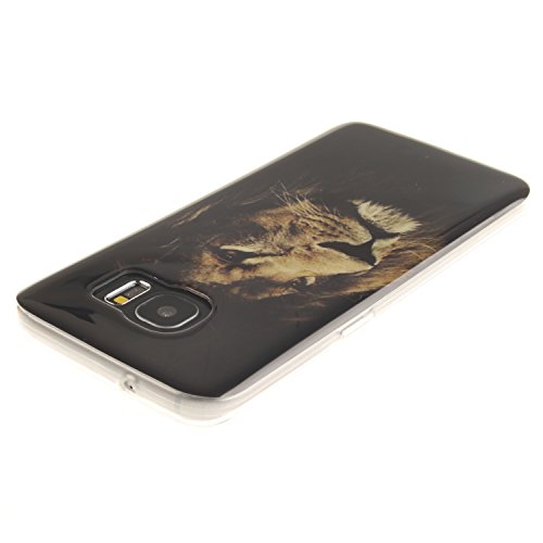 Galaxy S7 Edge Hülle,Galaxy S7 Edge Case [Scratch-Resistant] , Cozy Hut Galaxy S7 Edge Ultra Slim Perfect Fit Der König der Löwen Design Muster Malerei TPU Clear Transparent Protective back Hülle Hüllen Beschützer Haut Case Tasche Schutz Etui Schutzhüllen Hülle Case for Samsung Galaxy S7 Edge – Löwe - 3