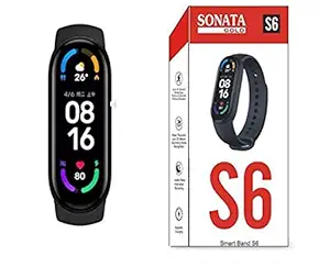 SONATA gold Smart Band Wireless Sweatproof Fitness Band S6-5| Activity Tracker| Blood Pressure| Heart Rate Sensor | Step Tracking All Android Device & iOS Device (S6 5)