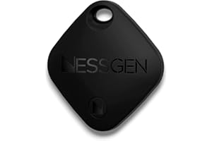 NESSGEN® ORBIT LocaTag Android Smart Tag Bluetooth Tracker (2025 Model) – (Black), Compatible with Android & Google Find My Hub, 1 Year Battery Life, Inc. Silicone Case & Spare Battery Bundle - Black
