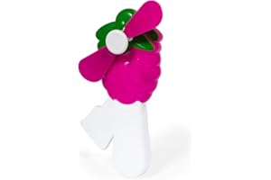 Begoon Ventilatore manuale per bambini - Ventilatore a mano - Design frutta - Set di 2 (Rosa).