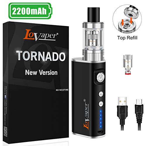Cigarette Electronique Kit Complet, Lovaper 60W E Cigarettes électroniques avec Box Mods Batterie 2200mAh & Vape avec Résistance 0,5ohm, Top Fill Atomiseur 2ml, E-cigarette sans Nicotine ni Tabac