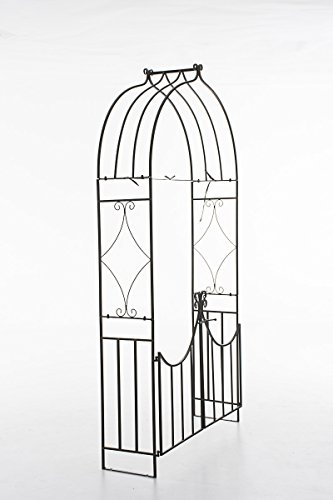 CLP Metall-Rosenbogen VIOLA mit TOR / TÜR, Eisen pulverbeschichtet, Doppeltor ca. 120 cm breit, Höhe 230 cm bronze - 2