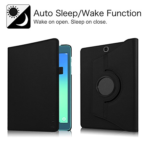 Fintie Samsung Galaxy Tab S2 9.7 Hülle – 360° drehbarer Stand Kunstleder Schutzhülle Case CoverTasche mit Ständerfunktion Auto Schlaf / Wach für Samsung Galaxy Tab S2 T810N / T815N / T813N / T819N 24,6 cm (9,7 Zoll) Tablet, Schwarz - 3