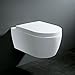 Price comparison product image Soho Hanging Wall Toilet WC Rimless Brilliant White Toilet Seat