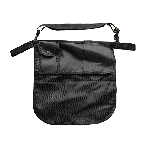 33*35cm Waterproof Multi Function Adjustable Strap Kids Snacks Bottle Tissue Hanging Pouch Pockets Pram Hanging Pallet Pushchair Buggies Stroller Caddy Handlebar Organizer Mesh Storage Bag (Black)