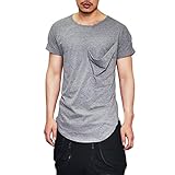 Yvelands Herren T-Shirt Weste Sommer Lässige Mode Reine Farbe Große Tasche Kurzarm Shirt Tank Tops