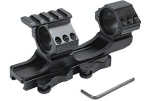 DRAXX Sports Monture de Lunette à dégagement Rapide 30mm (+ Bague 25.4mm), Double Anneaux, Weaver Picatinny QD Mount pour Airsoft - Résistant aux Chocs - Démontage Rapide + Rail Picatinny
